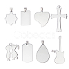 201 Stainless Steel Heart Stamping Blank Tag Pendants STAS-PH0018-77-1