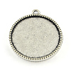 Tibetan Style Alloy Pendant Cabochon Settings TIBEP-Q045-069A-AS-RS-1