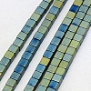 Electroplate Non-magnetic Synthetic Hematite Beads Strands G-J170B-3x3mm-05-1
