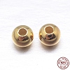 Real 18K Gold Plated Round Sterling Silver Spacer Beads X-STER-M103-04-3mm-G-1