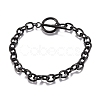 Unisex 304 Stainless Steel Cable Chain Bracelets X-BJEW-P245-39B-1