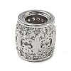 Rack Plating Brass Micro Pave Clear Cubic Zirconia European Beads KK-L215-301P-1