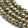 Electroplate Glass Beads Strands GLAA-F079-A-FP06-3