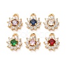 Brass Micro Pave Cubic Zirconia Charms CU-K002-39G-M-1