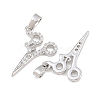 Brass Micro Pave Clear Cubic Zirconia Pendants CU-CBA9AB3-19P-2