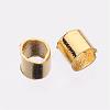 Golden Plated Brass Tube Crimp Beads X-E003-G-2