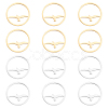 12Pcs 2 Clors 201 Stainless Steel Links Rings STAS-UN0041-28-1