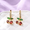 Brass Micro Pave Cubic Zirconia Hoop Earrings EJEW-D322-11G-03-1