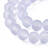Baking Paint Lilac Frosted Round Transparent Glass Bead Strands X-GLAA-S031-8mm-25-3