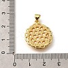 Brass Pave Natural Yellow Shell Carved Cat Pendants KK-Z091-08G-01-3