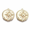 Brass Micro Pave Clear Cubic Zirconia Pendants X-KK-S356-219G-NF-1