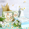 2Pcs 2 Colors Flower Printed Paper Packaging Bags with Rope Handle ABAG-SP0001-26-3