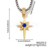 Vintage Retro Style Starburst Evil Eye Star Brass Cubic Zirconia Pendant Necklaces for Parties QO1430-1-1