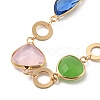Faceted Triangle Glass Beads Bib Necklaces NJEW-R263-17G-2