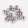 Tarnish Resistant 304 Stainless Steel Smooth Round Spacer Beads STAS-M006-01B-1