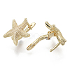 Brass Hoop Earring Findings with Latch Back Closure X-KK-S348-508-NF-4