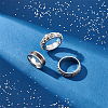 16Pcs 8 Size 201 Stainless Steel Grooved Finger Ring Settings STAS-UN0041-45-3