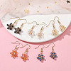 Lampwork Starfish Dangle Earrings EJEW-JE05443-2