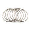 Non-Tarnish 7Pcs Vacuum Plating 202 Stainless Steel Bangle Sets BJEW-M317-11P-1
