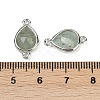 Natural Green Strawberry Quartz Connector Charms G-L514-048G-08-3