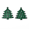Christmas Theme Single-Sided Printed Wood Big Pendants WOOD-N005-59A-1