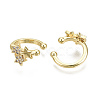 Brass Micro Pave Clear Cubic Zirconia Cuff Earrings EJEW-T046-23G-NF-3