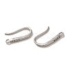 Rack Plating Brass Micro Pave Clear Cubic Zirconia Earring Hooks KK-A231-12P-2