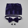 Polyester Pocket Towel Accessories & Bowknot Ties & Iron Cuffinks Sets AJEW-WH20007-78C-1