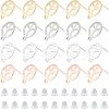 40Pcs 4 Colors 201 Stainless Steel Stud Earring Findings STAS-DC0009-82-1