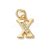 Brass Micro Pave Cubic Zirconia Charms KK-I382-03G-X-1