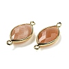 Natural Sunstone Faceted Connector Charms G-K347-03G-01-2