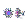 Ion Plating(IP) 304 Stainless Steel Stud Earring Findings STAS-F286-04MC-1