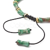 Natural Dyed Imperial Jasper & Brass Beads Braided Bead Bracelets BJEW-JB13418-02-4