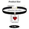 Alloy Enamel Heart Pendant Black Velvet Choker Necklaces for Women NJEW-WH20014-01A-2