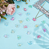 108Pcs 9 Colors Transparent Glass Pendants PALLOY-GO00074-4
