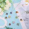 10Pcs 5 Styles Natural Green Aventurine & Rose Quartz & Lapis Lazuli & Amethyst & Carnelian Pendants PALLOY-GO00028-5