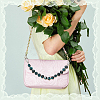 2Pcs 2 Colors Resin Faceted Beaded Bag Handles FIND-WR0008-13-6