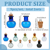 18Pcs 9 Color Transparent Glass Wish Bottle Pendants GLAA-BC0001-28-2