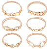 6Pcs 6 Styles Elastic Hair Ties OHAR-ME0001-16B-1