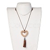 Korean Waxed Polyester Cord Pendants Necklaces NJEW-JN02328-03-4