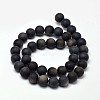Frosted Natural Golden Sheen Obsidian Round Bead Strands G-F266-04-10mm-2