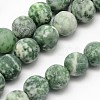 Natural Green Spot Jasper Round Bead Strands G-D678-4mm-1