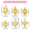 12Pcs 6 Styles Alloy Pendants FIND-SC0017-32-2
