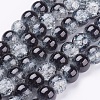 Spray Painted Crackle Glass Beads Strands CCG-Q002-10mm-11-1