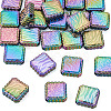 30Pcs Rainbow Iridescent Printed Opaque Acrylic Beads OACR-TA0001-73B-3