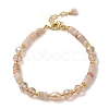 Natural Pearl & Pink Aventurine Beaded Bracelets BJEW-C051-40G-1