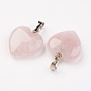 Natural Rose Quartz Pendants G-G956-B05-FF-1