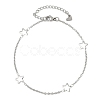 Tarnish Resistant 304 Stainless Steel Cable Chain Anklets AJEW-H104-06P-2