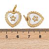 304 Stainless Steel Pave Natural Shell Pendants X-STAS-Z152-13G-3