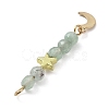 3Pcs 3 Styles Natural Green Aventurine Faceted Round Beaded Pendants PALLOY-JF03604-02-4